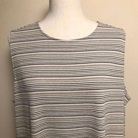 J Jill Wearever Size 1X Sleeveless Shift Tank Dress Side Slits Stretch Ribbed - Picture 5 of 14